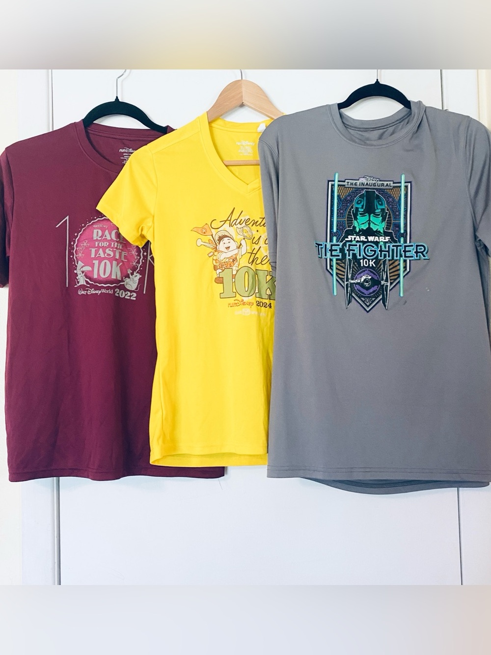Run Disney 10K Race Quick Dry T Shirt Bundle Lot Star Wars Up Ratatouille